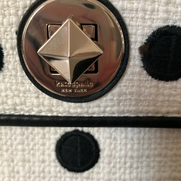 Kate Spade: Natalia Cream embroidered dot- medium Flap- Shoulder Purse/ Handbag - Picture 3 of 16